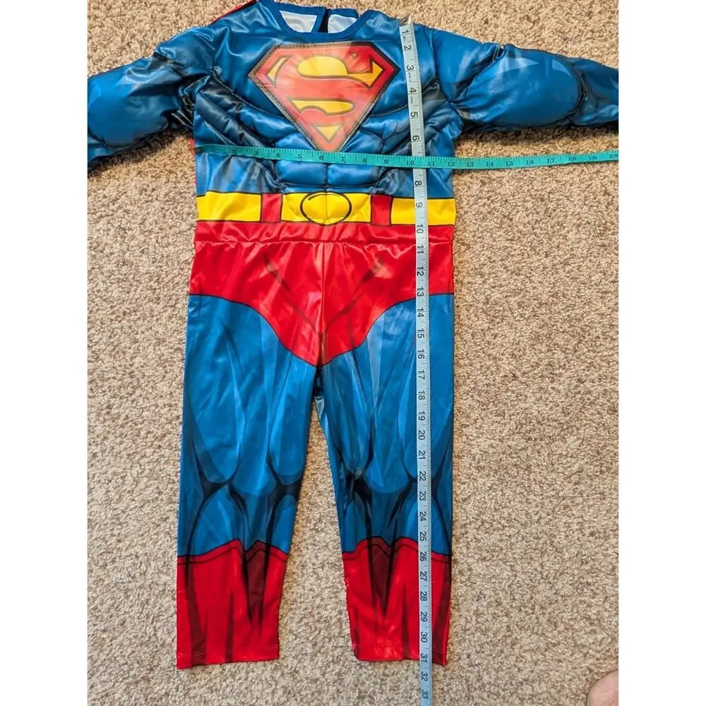 Superman Toddler HALLOWEEN Costume Padded Jumpsuit Cape DC Comics 3T-4T NWT